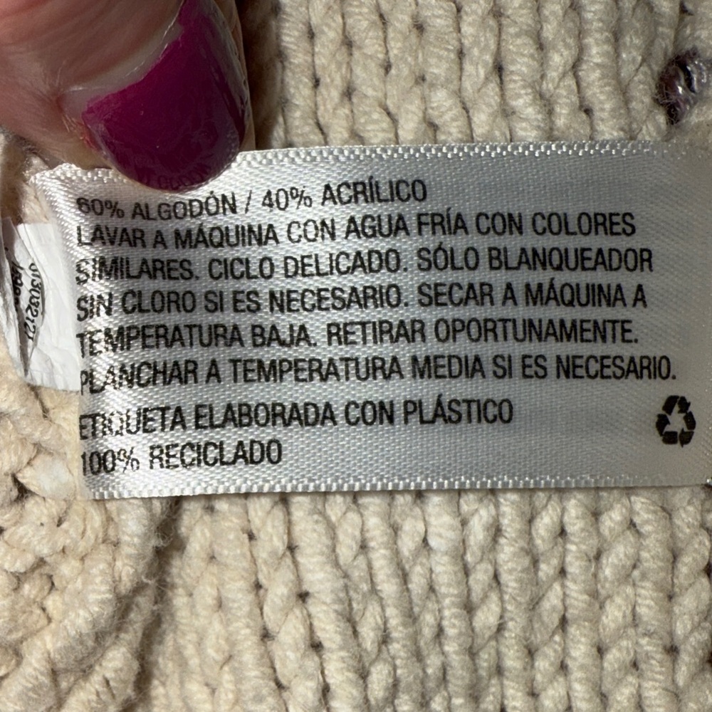 Universal Thread Cream Ruffle Open-Front Cable Knit Cardigan Size L 🤍 - Picture 14 of 15